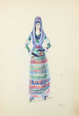 Суханов Борис Фёдорович. Лот из восьми листов с эскизами костюмов